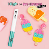 Green Eyeliner  + Icecream Earrings combo ( High on icecream)